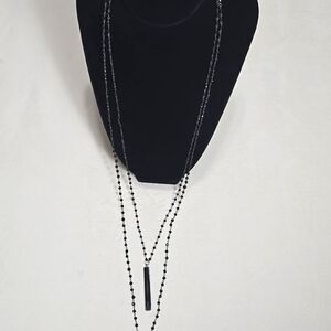 Chan Luu Sterling Silver And Black Onyx Necklace